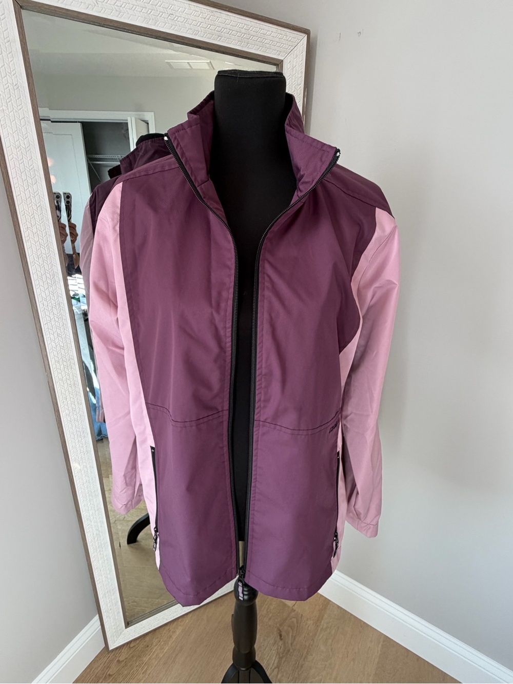 Izod Two-Tone Plum and Light Pink Utility Jacket